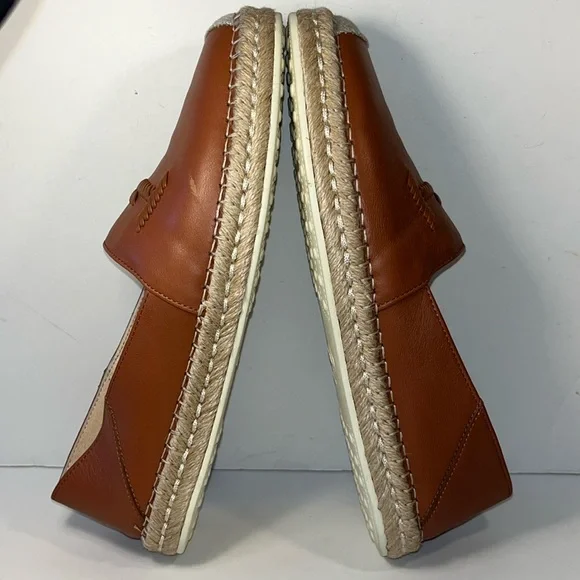 Tod’s Light Brown Leather Whipstitched Espadrilles